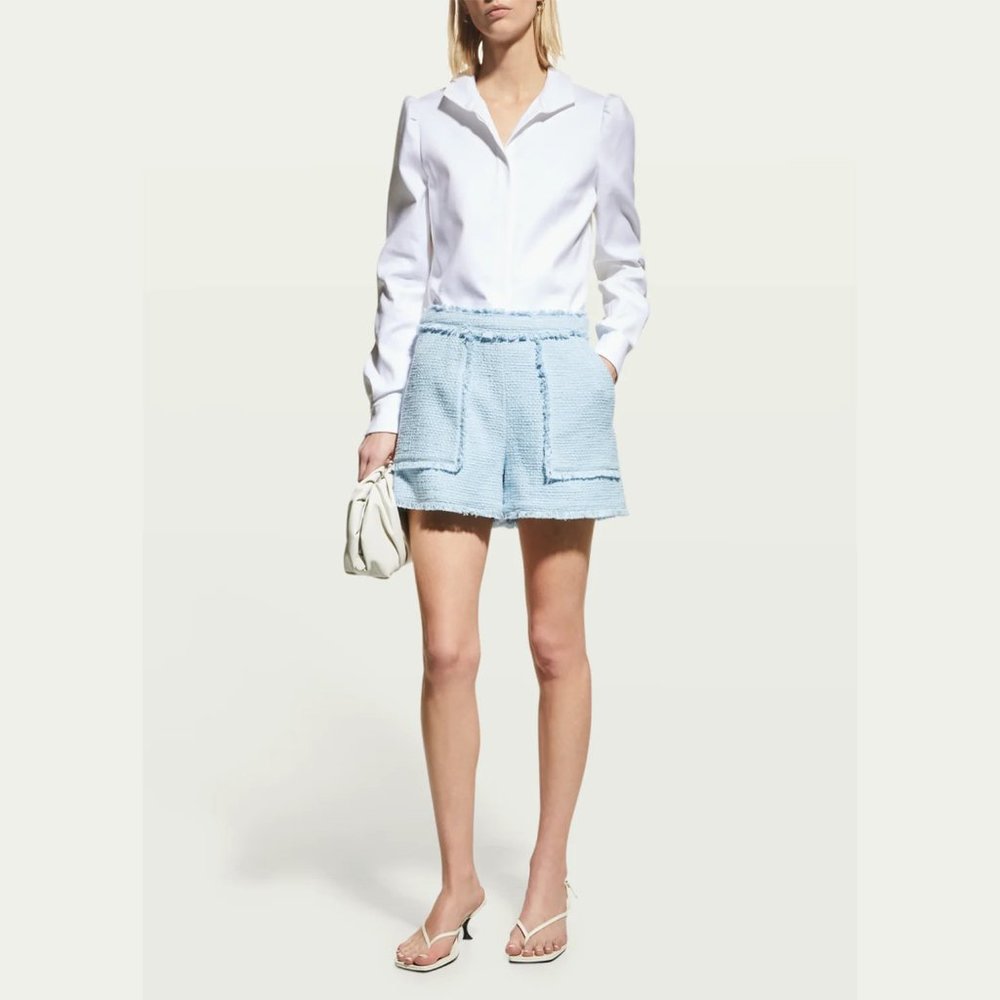 NEW Cinq a Sept Size 10 Women's Allen Boucle Short - Dream Blue